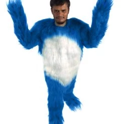 HPO Furry Sonic The Hedgehog | Men's White And Blue Straight Long Furry Hedghog Cosplay Costume