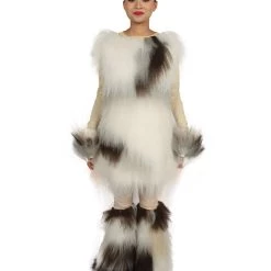 HPO Furry Dog Collection | Women's White And Brown Straight Furry Dog Cosplay Costume