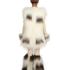 HPO Furry Dog Collection | Women's White And Brown Straight Furry Dog Cosplay Costume