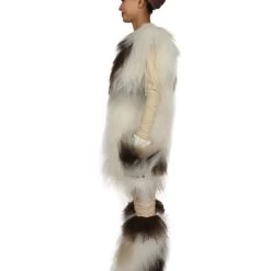 HPO Furry Dog Collection | Women's White And Brown Straight Furry Dog Cosplay Costume