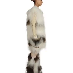 HPO Furry Dog Collection | Women's White And Brown Straight Furry Dog Cosplay Costume