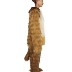 HPO Furry Fox Collection | Women's White And Brown Straight Long Furry Fox Cosplay Costume With Tail