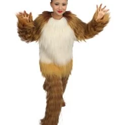 HPO Furry Fox Collection | Women's White And Brown Straight Long Furry Fox Cosplay Costume With Tail