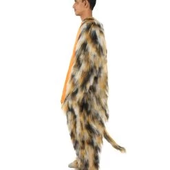 HPO Orange And Brown Spotted Leopard Costume - Long Synthetic Fibers
