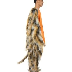 HPO Orange And Brown Spotted Leopard Costume - Long Synthetic Fibers