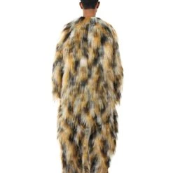 HPO Orange And Brown Spotted Leopard Costume - Long Synthetic Fibers