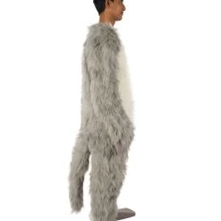 HPO White And Grey Civet Cat Costume - Long Synthetic Fibers