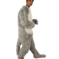 HPO White And Grey Civet Cat Costume - Long Synthetic Fibers