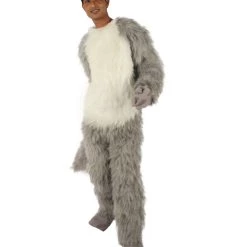 HPO White And Grey Civet Cat Costume - Long Synthetic Fibers