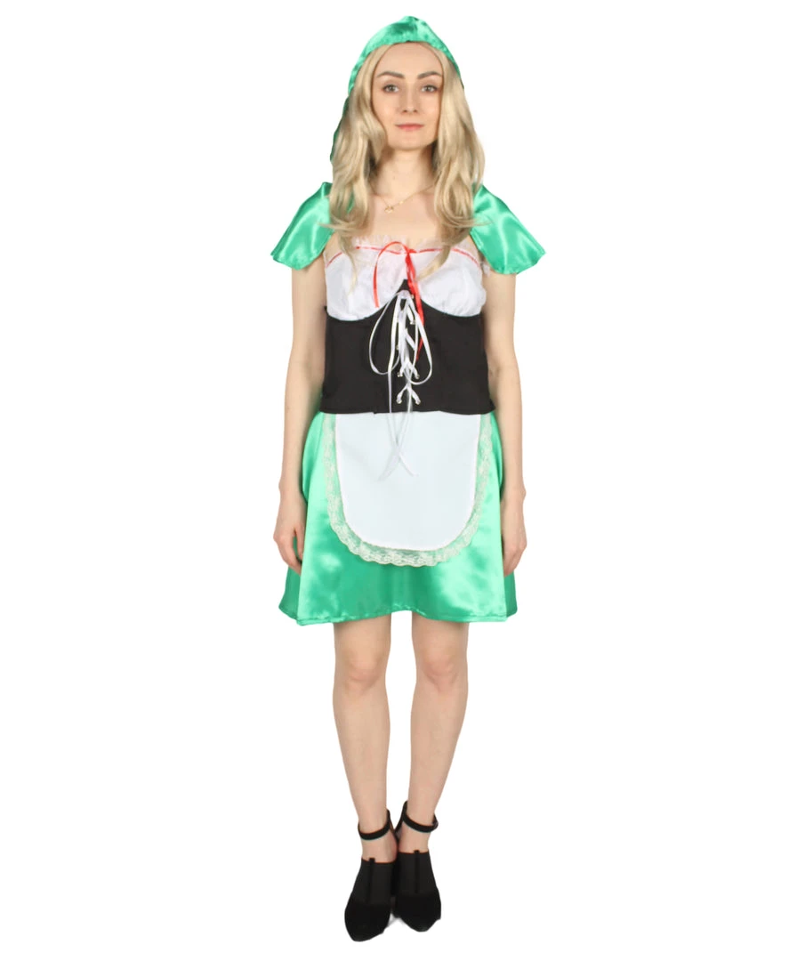 HPO Adult Women's Hot Carton Costume | Green Cosplay Costume