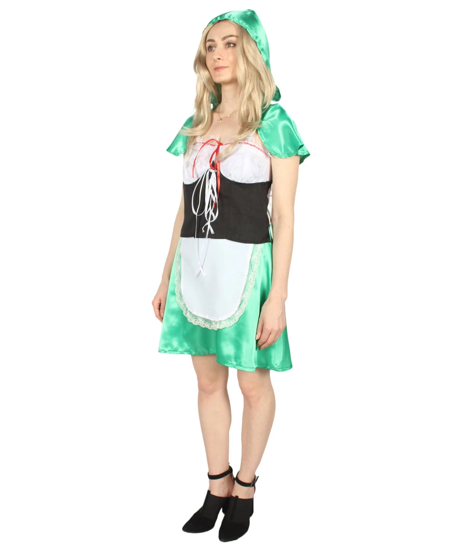 HPO Adult Women's Hot Carton Costume | Green Cosplay Costume