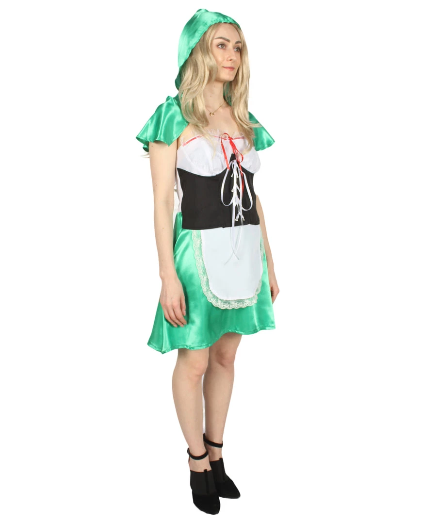 HPO Adult Women's Hot Carton Costume | Green Cosplay Costume