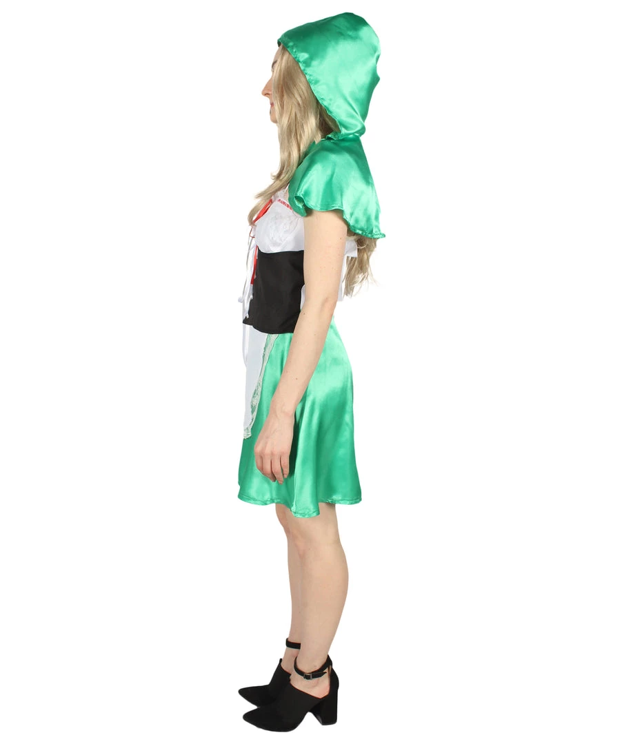 HPO Adult Women's Hot Carton Costume | Green Cosplay Costume