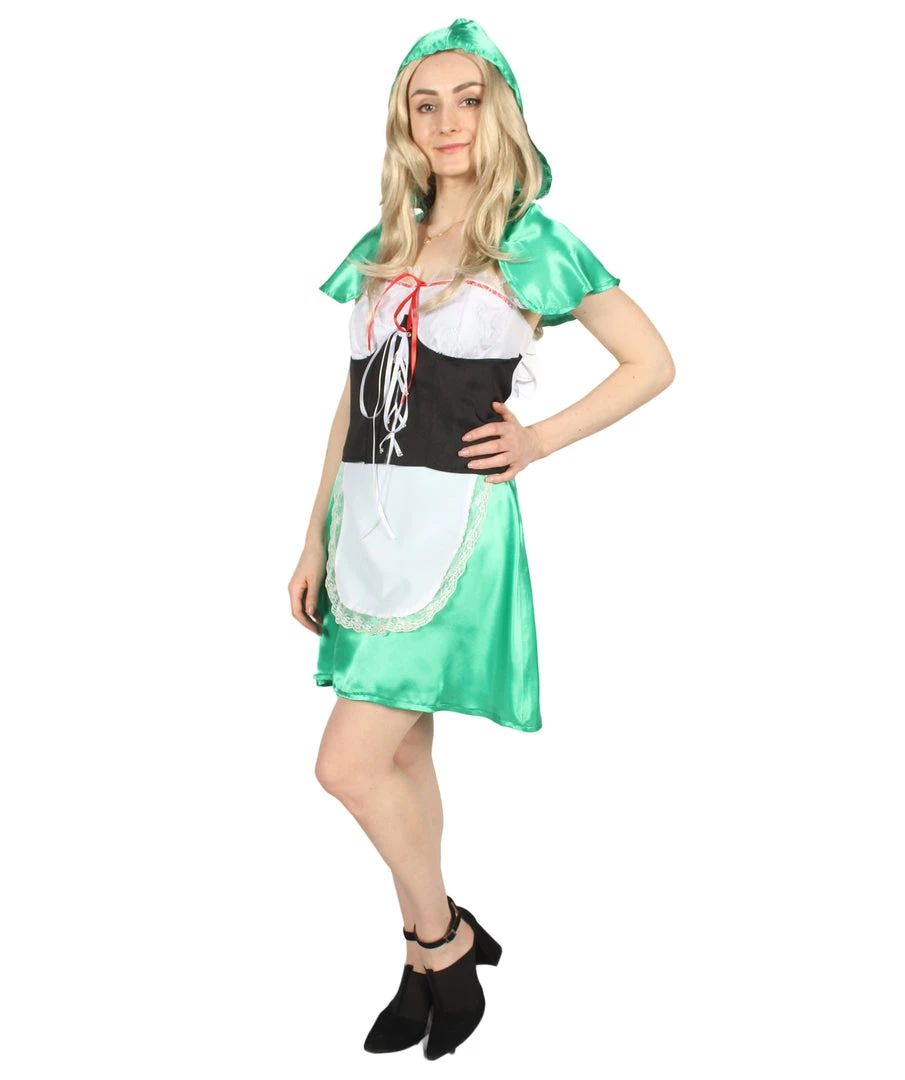 HPO Adult Women's Hot Carton Costume | Green Cosplay Costume