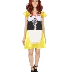 HPO Adult Women's Hot Carton Costume | Yellow Cosplay Costume