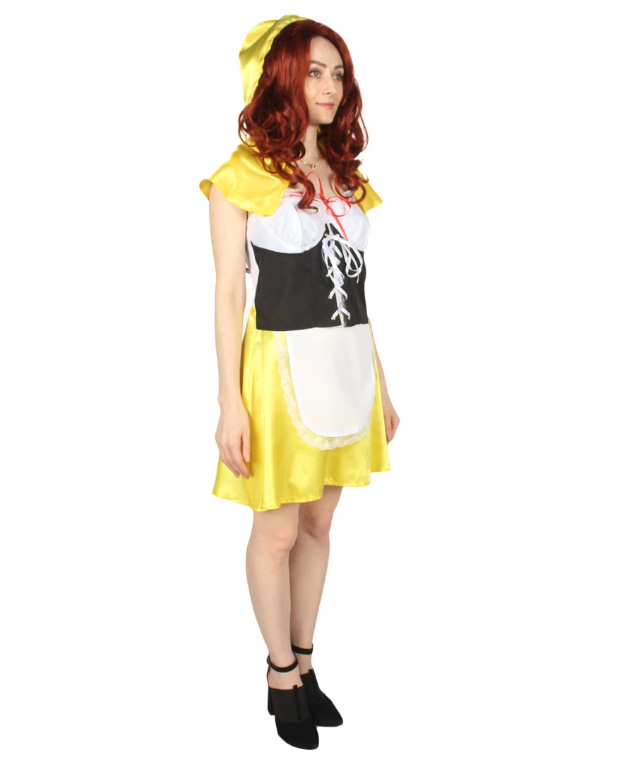HPO Adult Women's Hot Carton Costume | Yellow Cosplay Costume