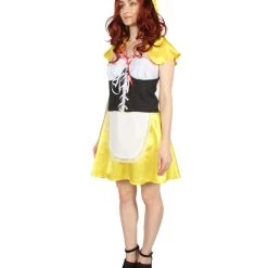 HPO Adult Women's Hot Carton Costume | Yellow Cosplay Costume