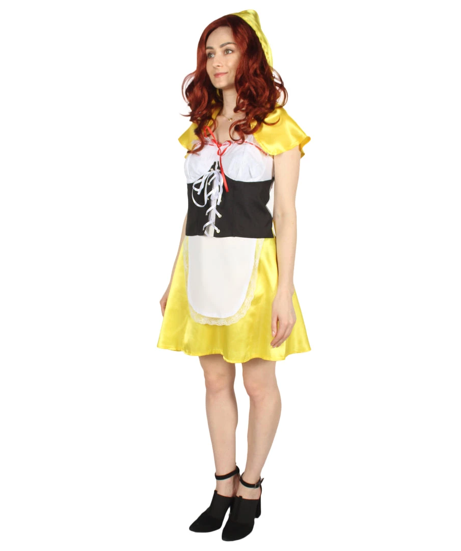 HPO Adult Women's Hot Carton Costume | Yellow Cosplay Costume