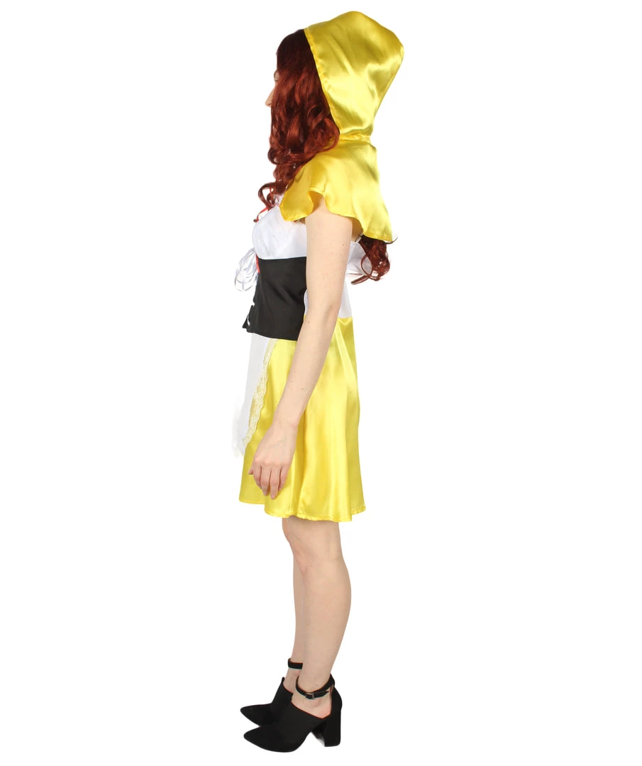 HPO Adult Women's Hot Carton Costume | Yellow Cosplay Costume