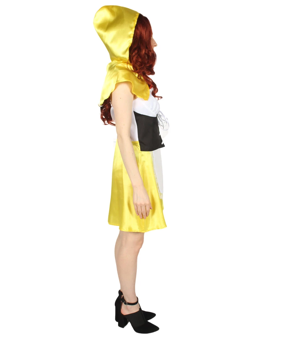 HPO Adult Women's Hot Carton Costume | Yellow Cosplay Costume
