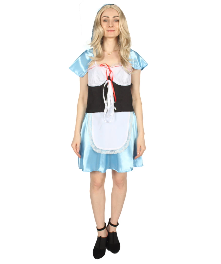 HPO Adult Women's Hot Carton Costume | Lt Blue Cosplay Costume