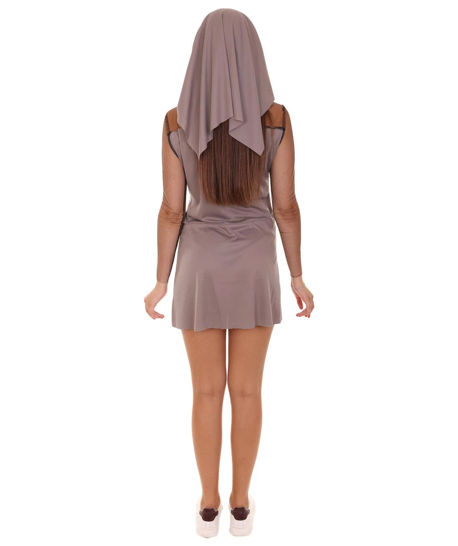 HPO Adult Women's Sexy Nun Costume | Grey Cosplay Costume