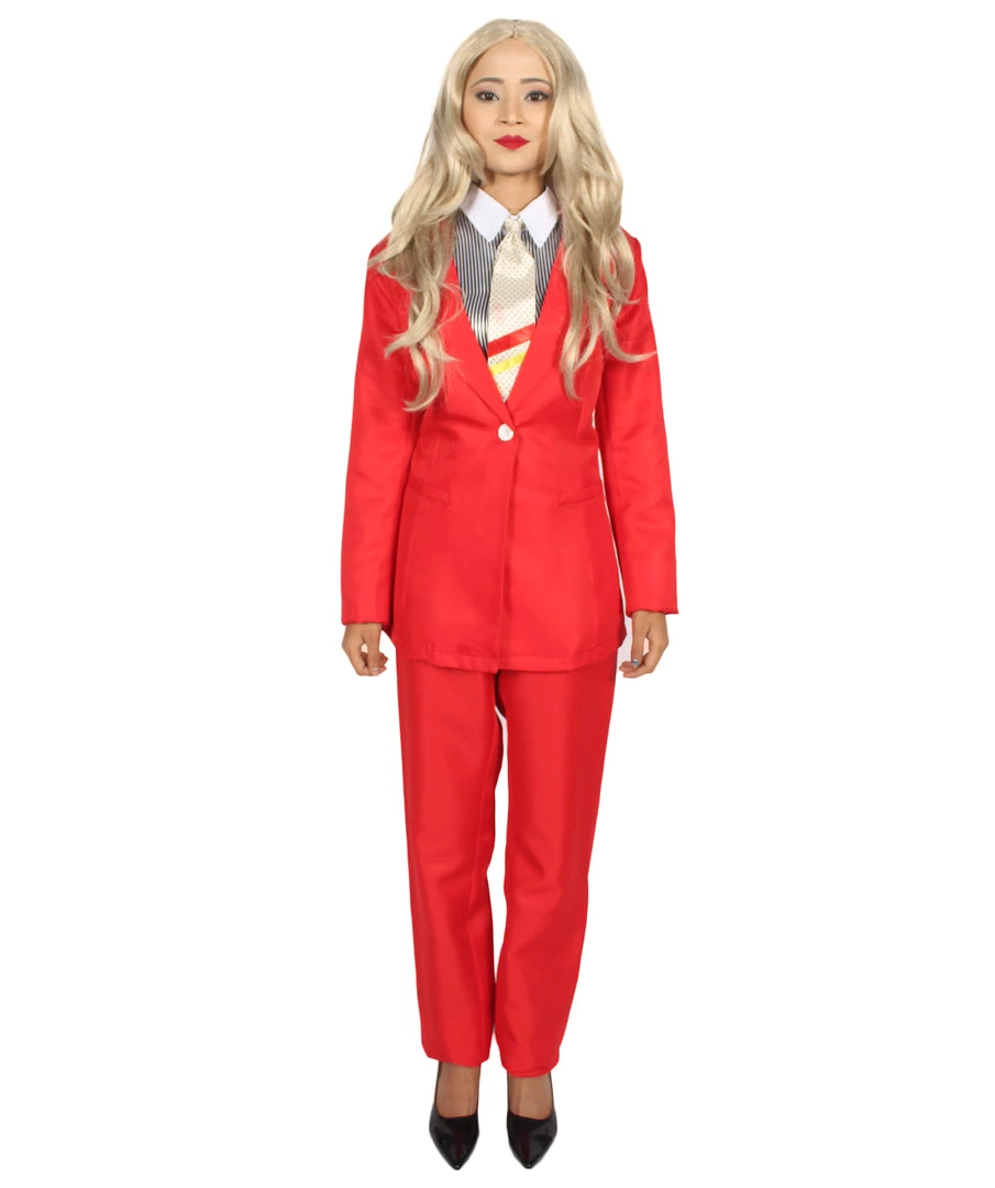 HPO Adult Women's Deluxe Party Devil Suit Costume | Red Cosplay Costume