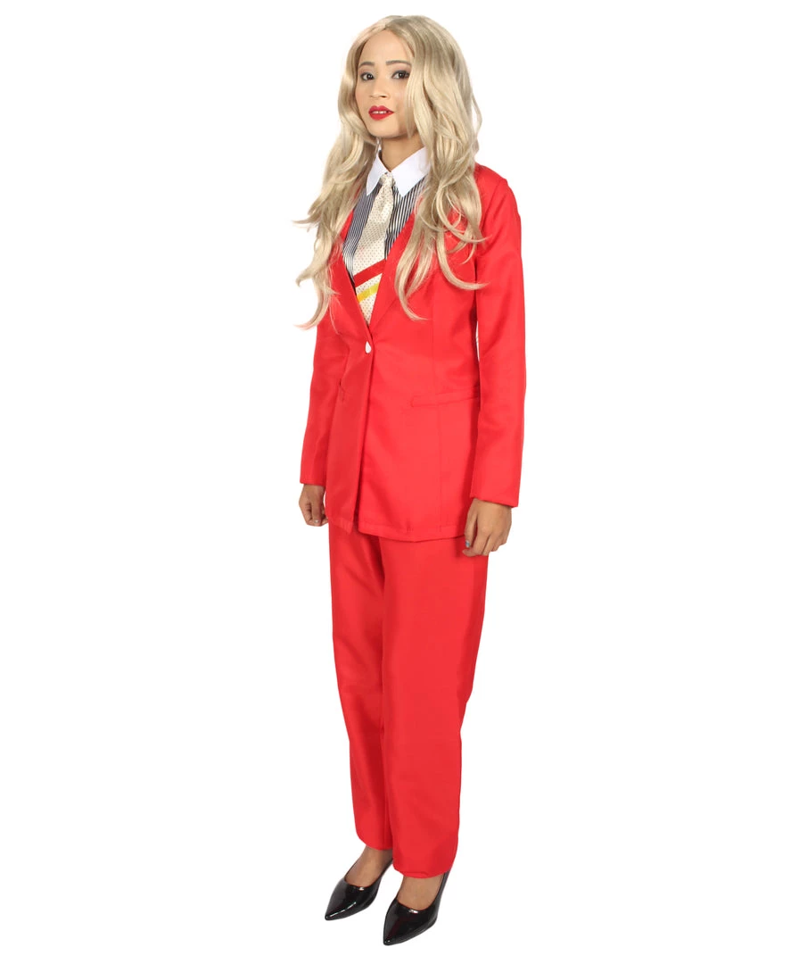 HPO Adult Women's Deluxe Party Devil Suit Costume | Red Cosplay Costume