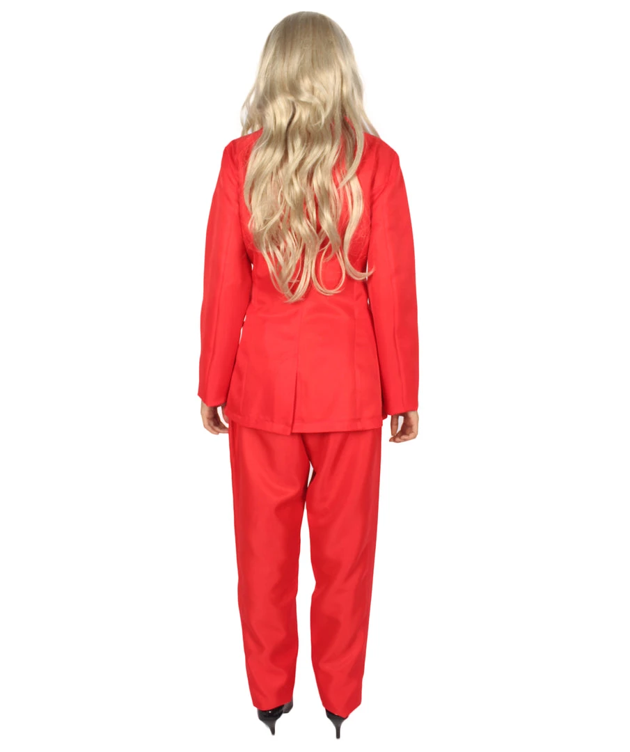 HPO Adult Women's Deluxe Party Devil Suit Costume | Red Cosplay Costume