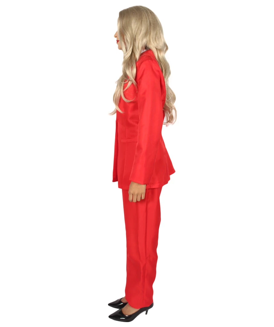 HPO Adult Women's Deluxe Party Devil Suit Costume | Red Cosplay Costume