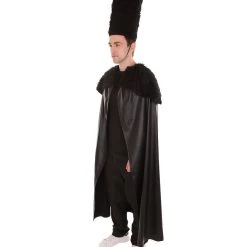 HPO Adult Men's Faux Fur Cape | Black Halloween Costume