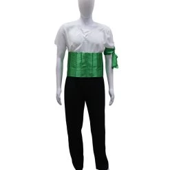 HPO Adult Men's Pirate Anime Costume | Black And Green Halloween Costume