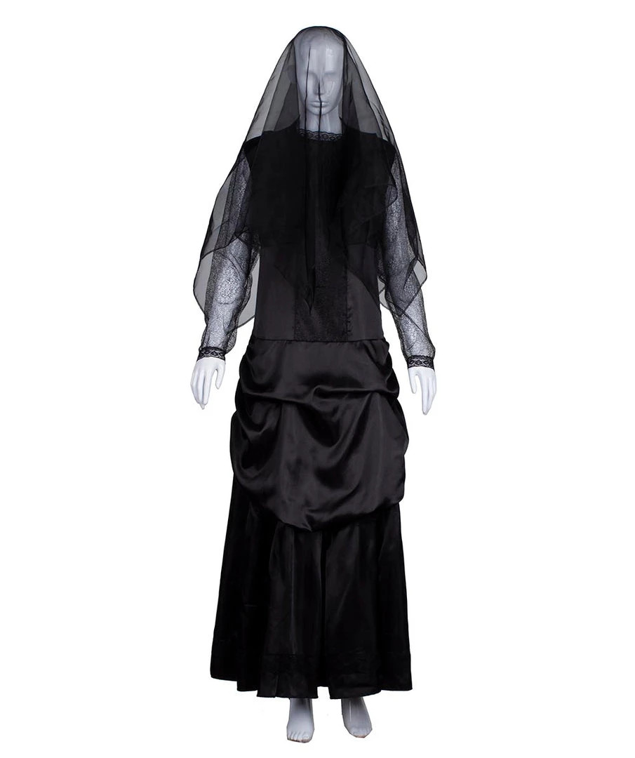 HPO Adult Women's Elegant Bride Vampire Costume | Black Halloween Costume