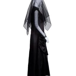 HPO Adult Women's Elegant Bride Vampire Costume | Black Halloween Costume