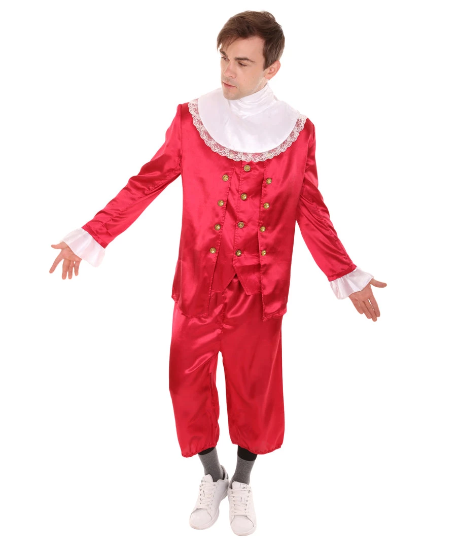 HPO Adult Men's 18th Century Politics Costume | Red Cosplay Costume