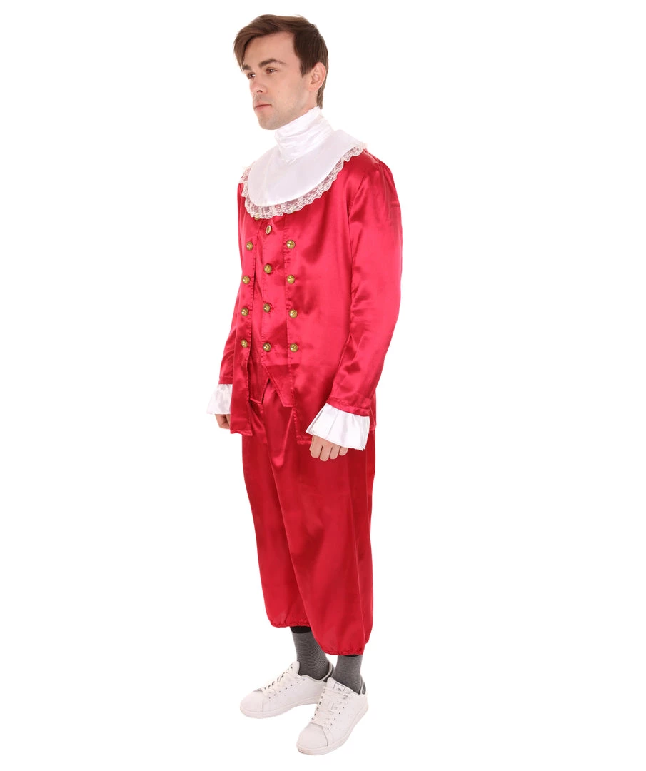 HPO Adult Men's 18th Century Politics Costume | Red Cosplay Costume