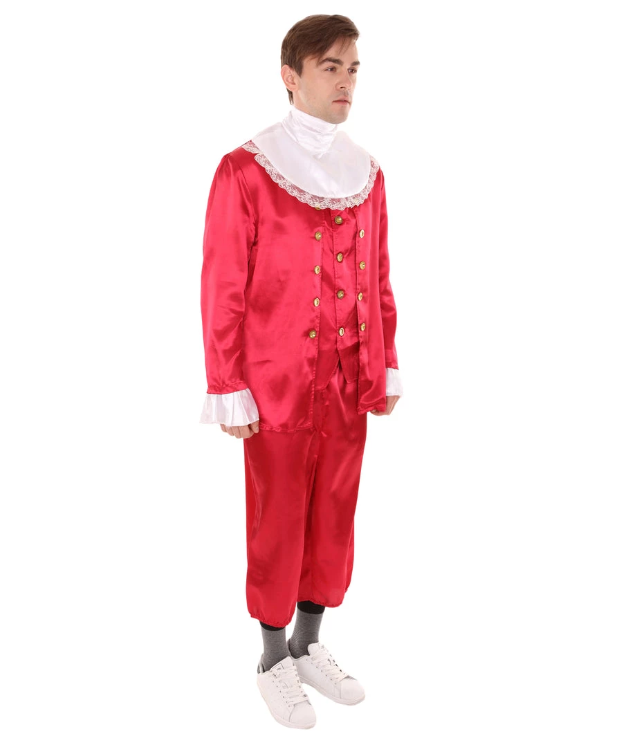 HPO Adult Men's 18th Century Politics Costume | Red Cosplay Costume