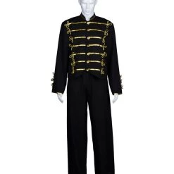 HPO Adult Men's Military Jacket Celebrity Costume | Black Cosplay Costume