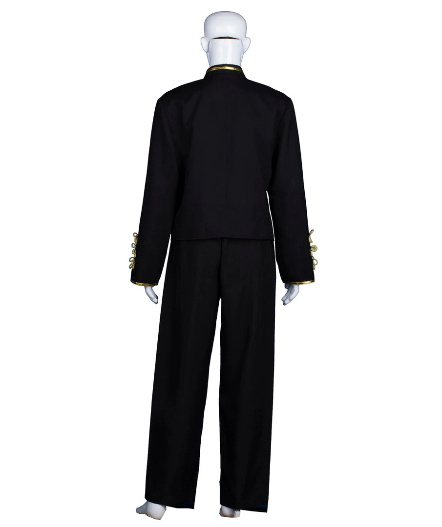 HPO Adult Men's Military Jacket Celebrity Costume | Black Cosplay Costume