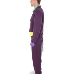 HPO Adult Men's Deluxe Clown Purple Suit Costume | Multi Color Halloween Costume
