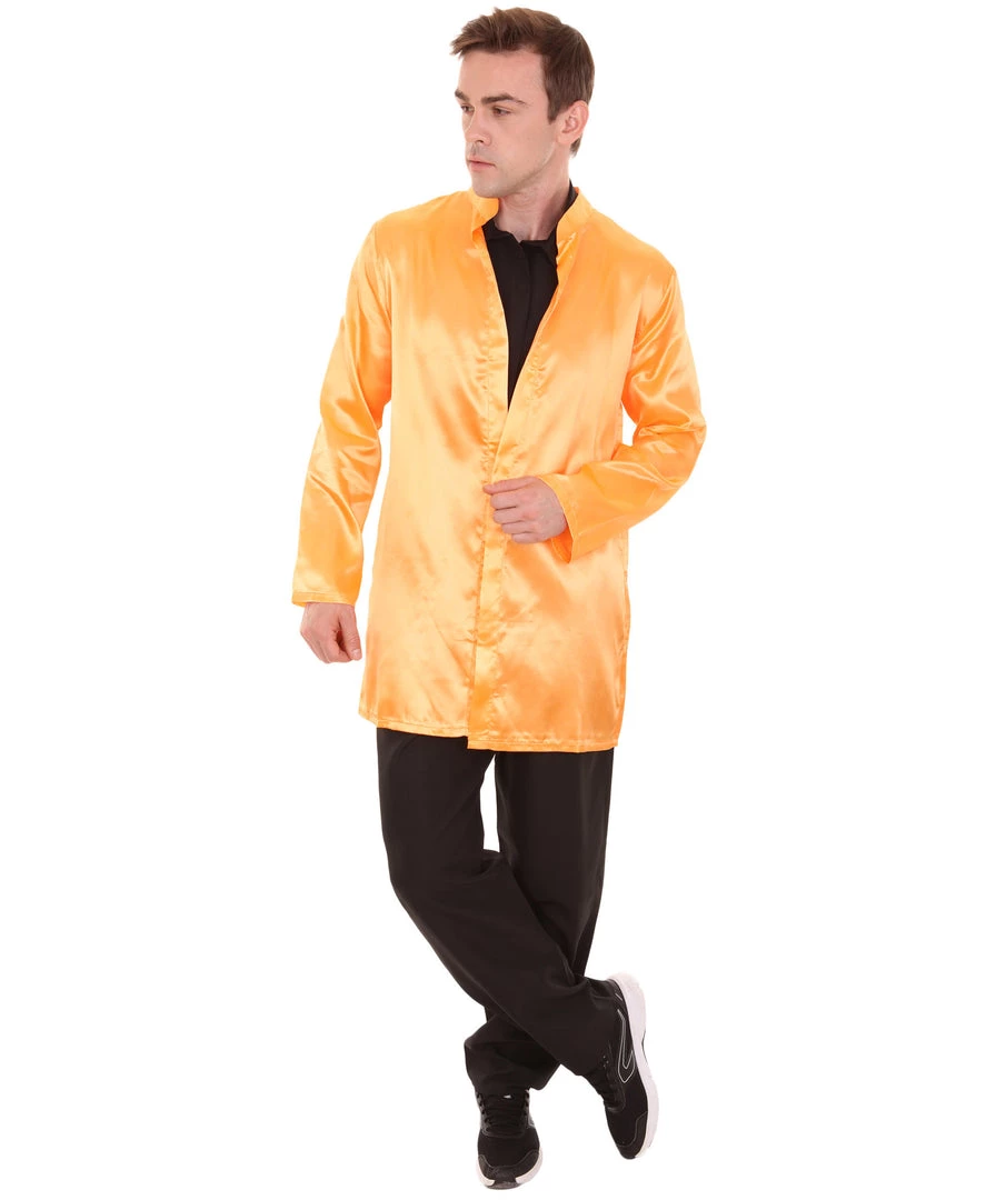 HPO Adult Men's Chinese Traditional Martial Arts Kung Fu Uniform Costume | Orange Cosplay Costume