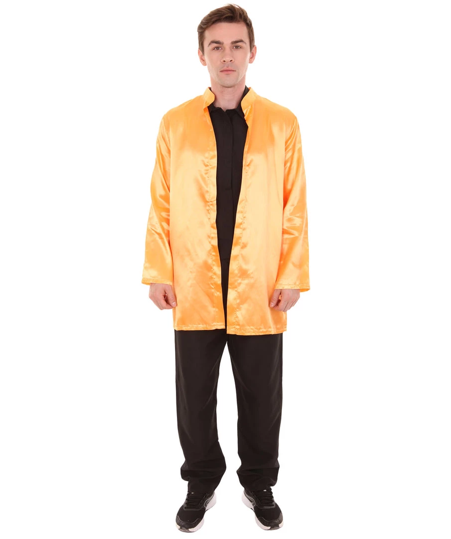 HPO Adult Men's Chinese Traditional Martial Arts Kung Fu Uniform Costume | Orange Cosplay Costume