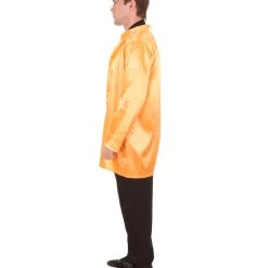 HPO Adult Men's Chinese Traditional Martial Arts Kung Fu Uniform Costume | Orange Cosplay Costume
