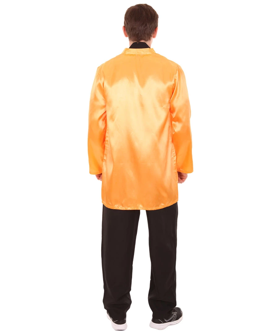 HPO Adult Men's Chinese Traditional Martial Arts Kung Fu Uniform Costume | Orange Cosplay Costume