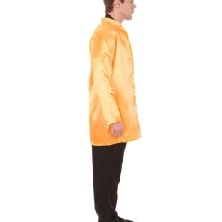 HPO Adult Men's Chinese Traditional Martial Arts Kung Fu Uniform Costume | Orange Cosplay Costume