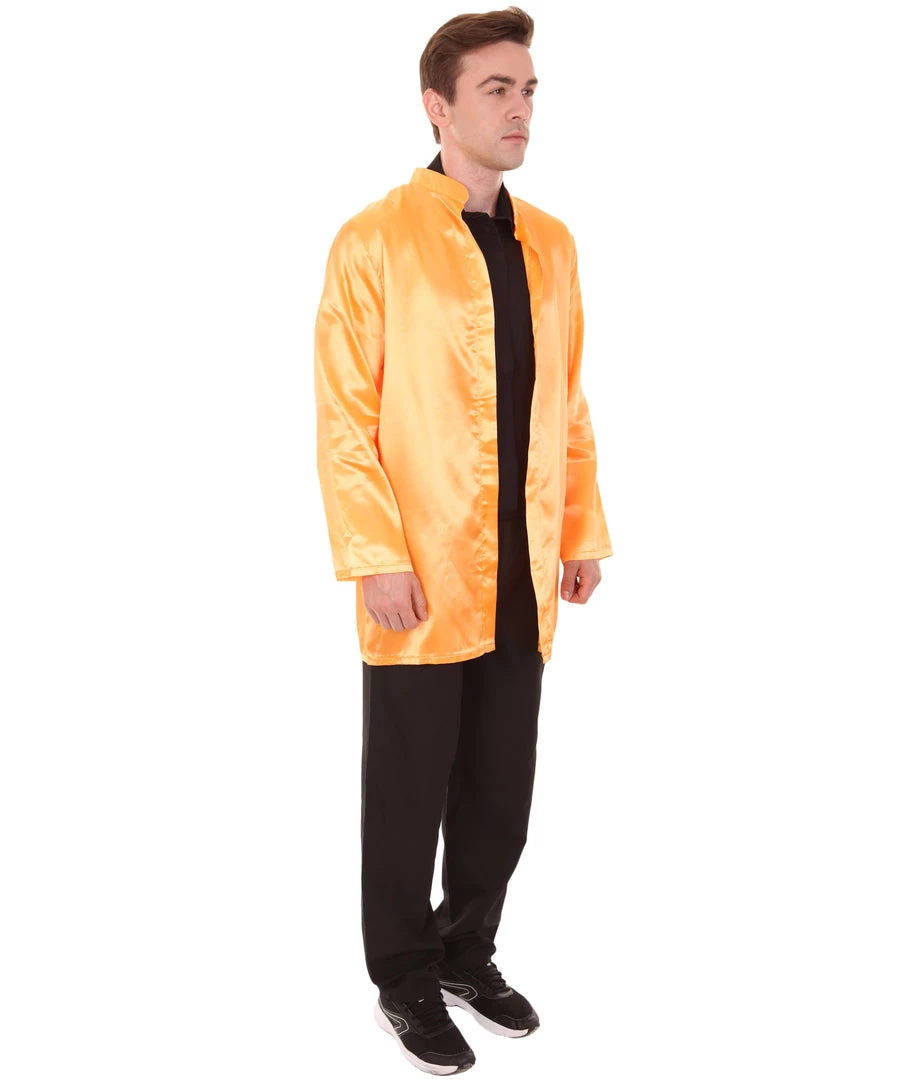 HPO Adult Men's Chinese Traditional Martial Arts Kung Fu Uniform Costume | Orange Cosplay Costume