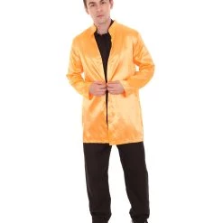 HPO Adult Men's Chinese Traditional Martial Arts Kung Fu Uniform Costume | Orange Cosplay Costume