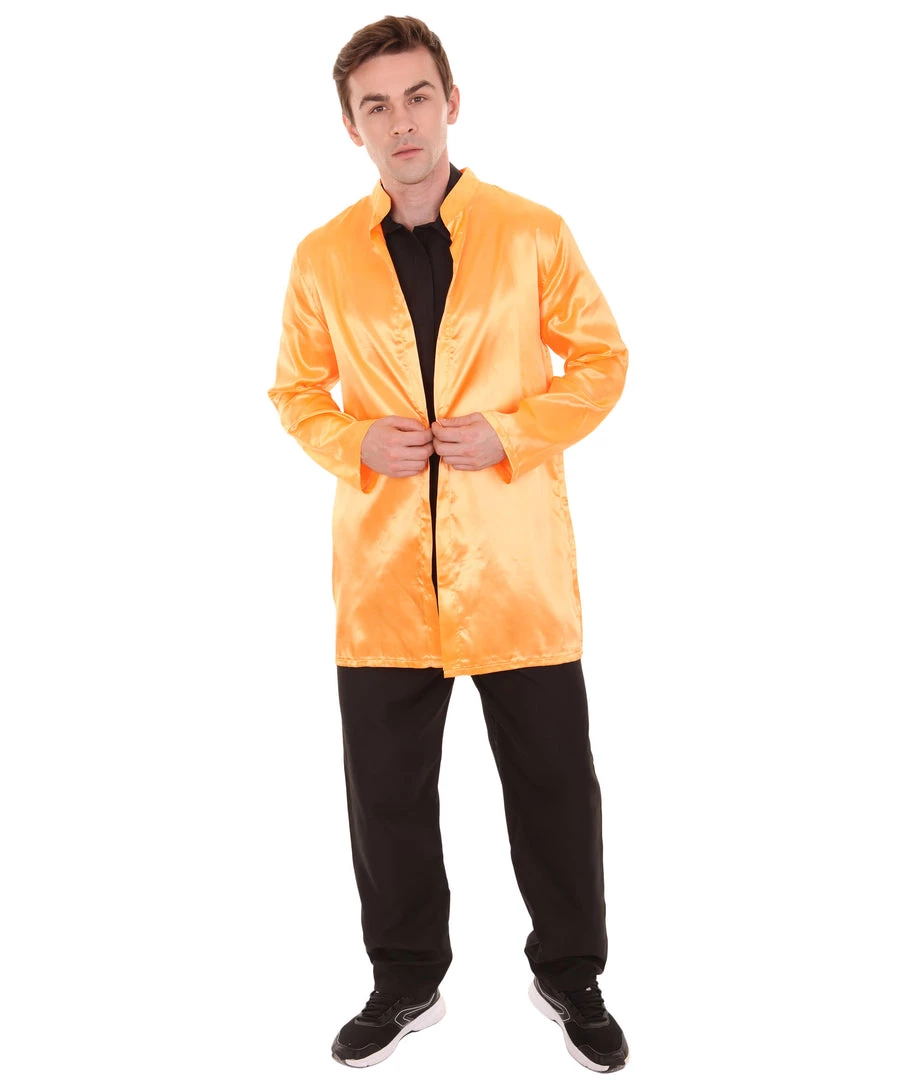 HPO Adult Men's Chinese Traditional Martial Arts Kung Fu Uniform Costume | Orange Cosplay Costume