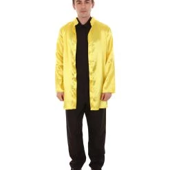 HPO Adult Men's Chinese Traditional Martial Arts Kung Fu Uniform Costume | Yellow Cosplay Costume