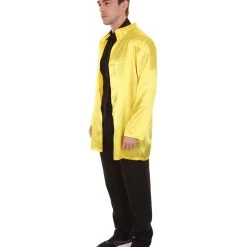 HPO Adult Men's Chinese Traditional Martial Arts Kung Fu Uniform Costume | Yellow Cosplay Costume
